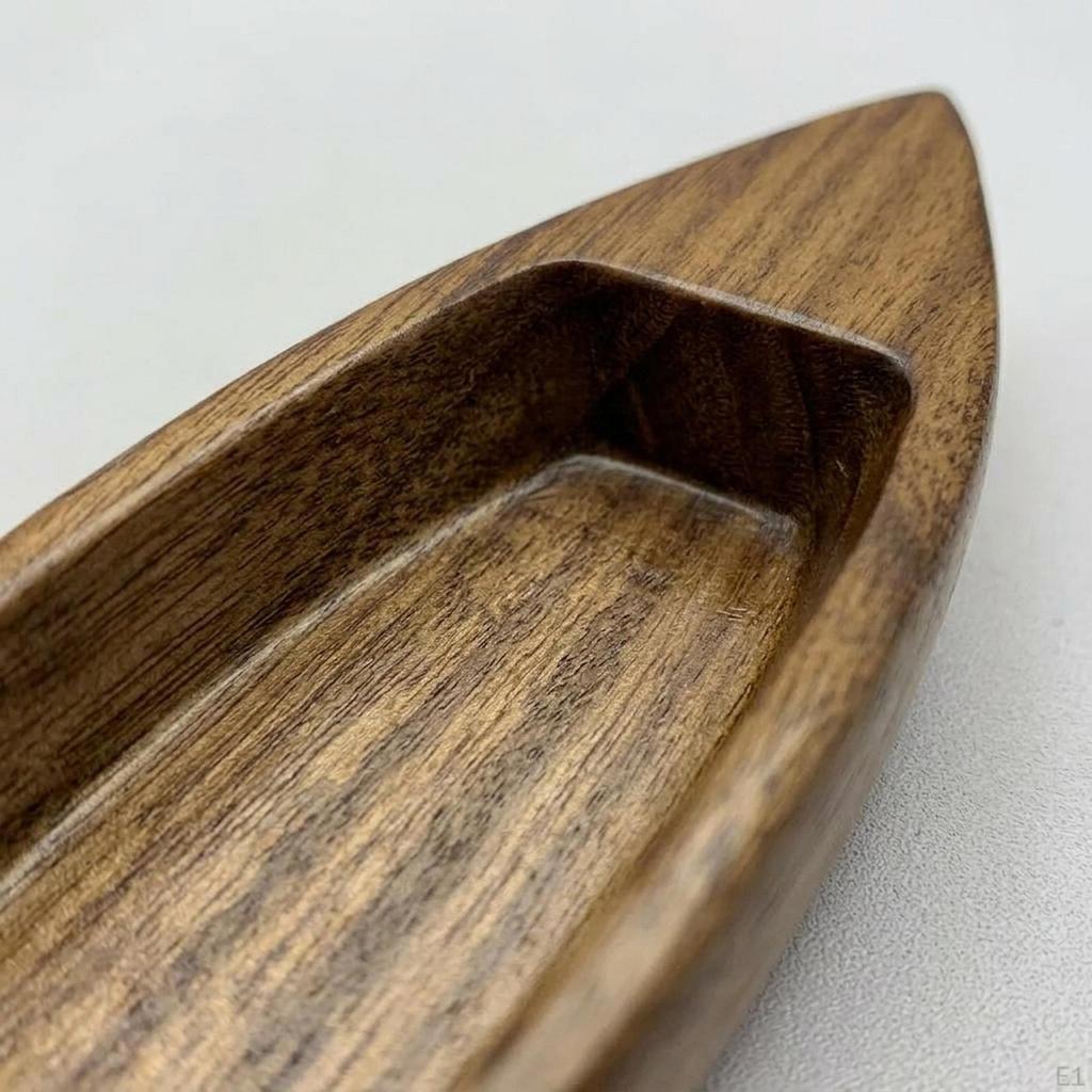 Mini Wooden Boat Model Pond Bonsai Decoration Children Toy Wood for Bedroom Office Gift Shelf