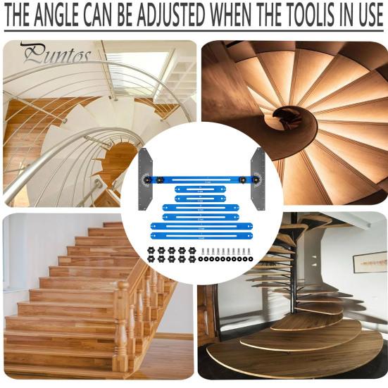 Trappetrinnmalverktøy Høy nøyaktig Justerbar Enkel å bruke bærbar trappetrinnmåler med vinkelmålemerke