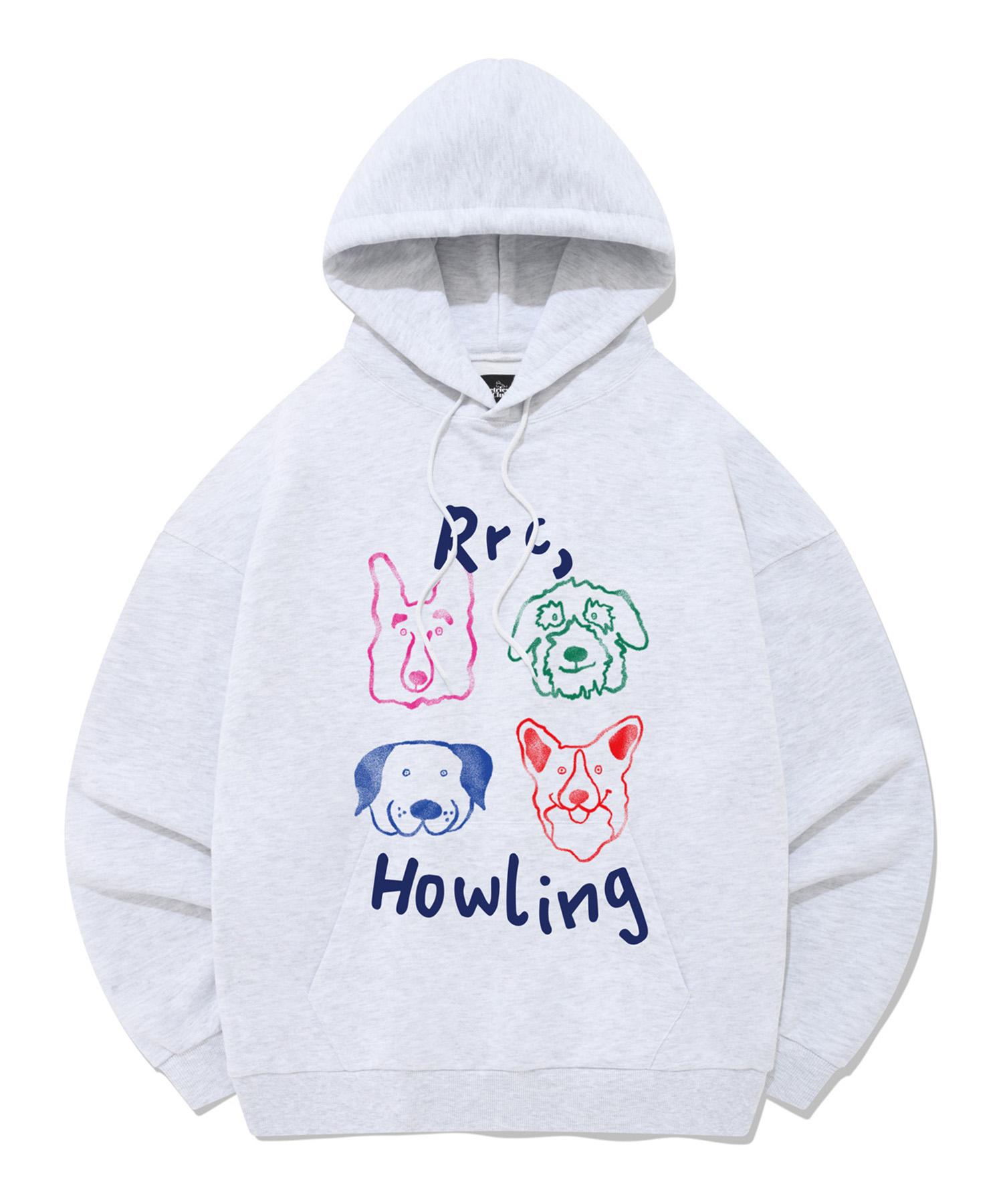Retriever Club Color Howling Hoodie [Melange Gray] Melange Gray/Xl