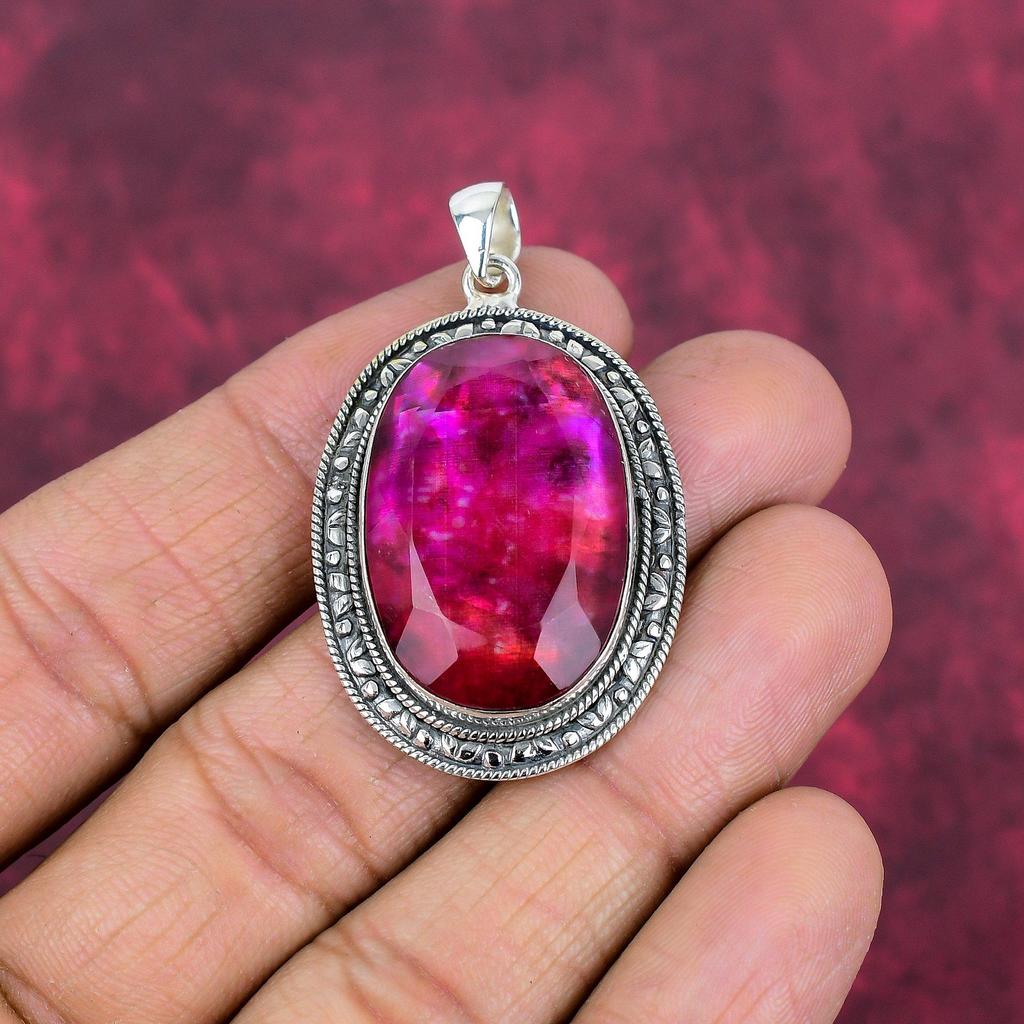 Ammolite Pendant Gemstone Handmade Jewelry, 925 Solid Sterling Silver Pendant, Gift For Wife Jewelry