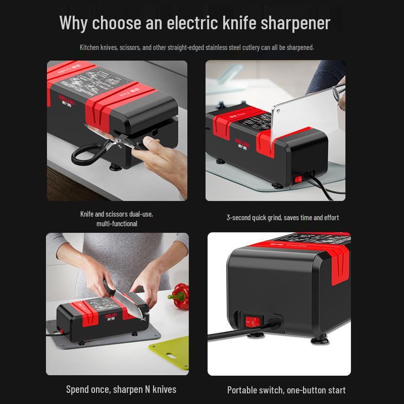 Delixi Electric Knife Sharpener: Multifunctional Automatic Kitchen Sharpening Tool