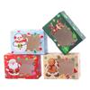 4pcs With Window Christmas Gift Boxes Gingerbread Theme Treat Boxes Bakery Boxes  Xmas Party