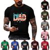 Men's Loose Fit Short Sleeve T Shirt Casual Summer Daily Wear Crew Neck Tee with Patriotic Star and Flag Print for Father's Day and Independence Day