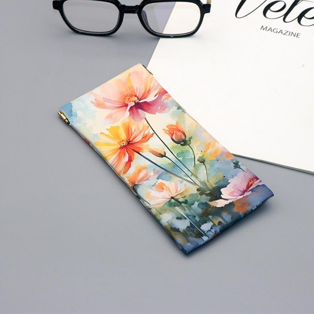

Waterproof Eyeglass Pouch Floral Pattern Eyewear Storage Bag Travel Storage Bag Small Items Style-1