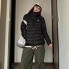 Ribs light and thin short couple retro bread clothes hooded versatile solid color large size warm winter down cotton clothes tide
