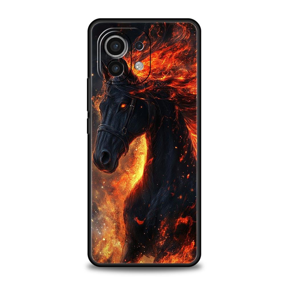 Coque de téléphone pour Xiaomi Mi 17 15 14 13 12 11 Ultra 15T 14T 13T 12T 11T Pro Lite 5G TPU Souple Capas Cheval Animal Fundas Capas