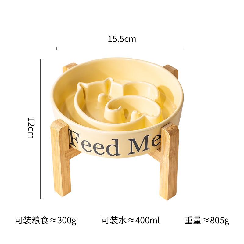 Bol en céramique pour chiens à alimentation lente, grand bol surélevé pour chiens moyens et grands, bol à alimentation lente à pied haut, gamelle pour animaux de compagnie.