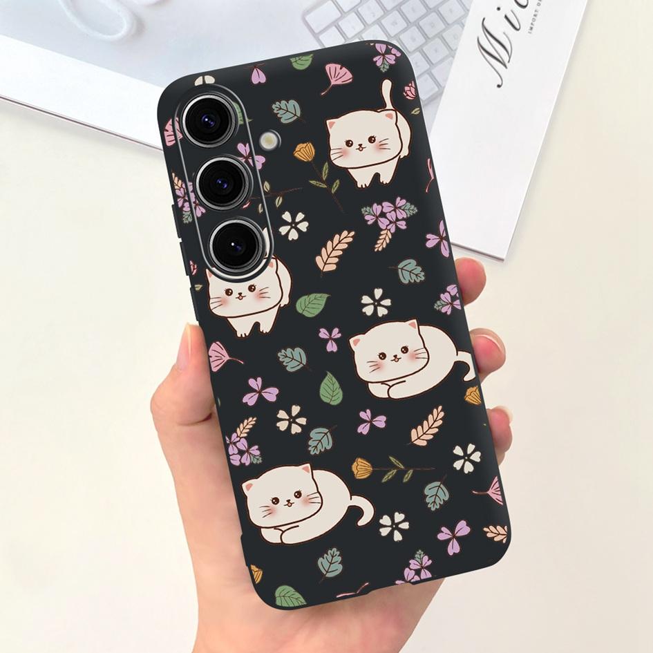 For Samsung Galaxy S24 Plus Case Lovely Yellow Duck Astronaut Matte Silicone Soft Cover For Samsung S 24 S24 Ultra S24+ 5G Funda