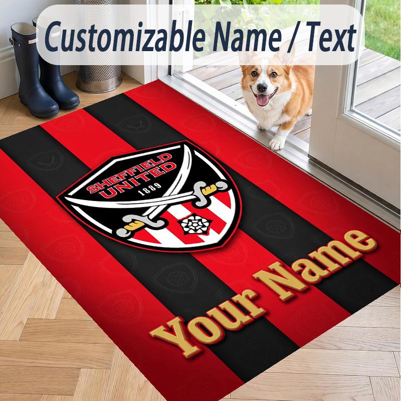 Custom Text Printed Rug Sheffield United FC Non Slip Floor Carpet For Home Room Decor