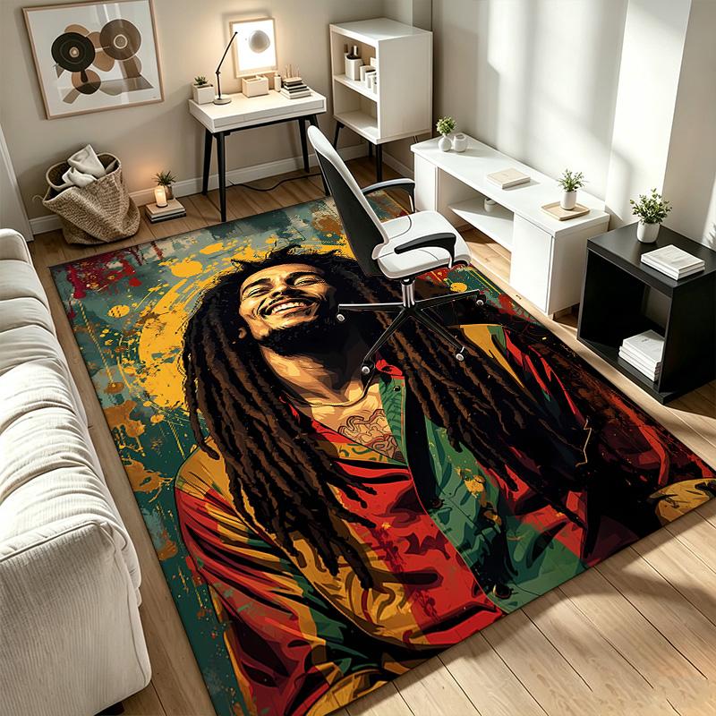 Bob Marley A rug suitable for office chair areas living rooms and computer desks perfect for home offices and an ideal holiday gift