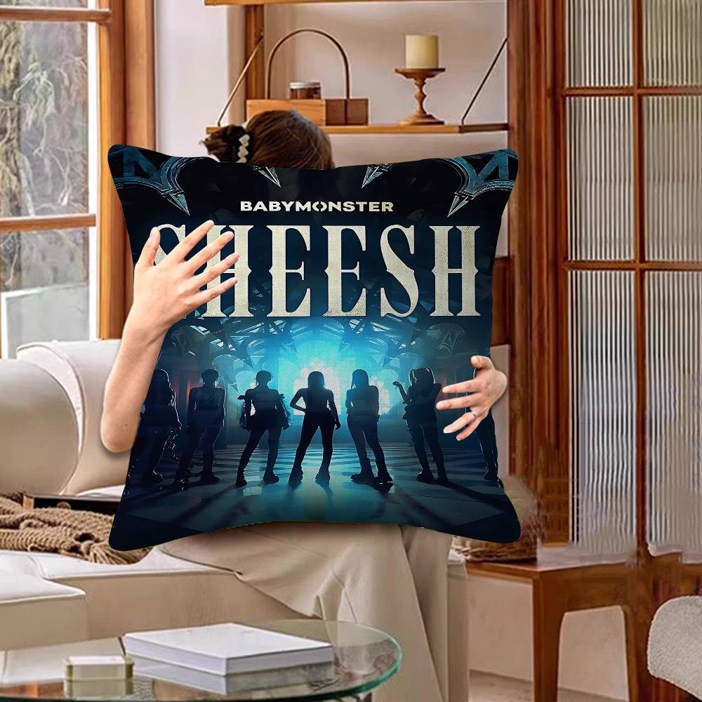 Kpop B-Babymonster Cushion Cover Pillow Cover Decor Pillowcase Printed Cushion Case For Couch