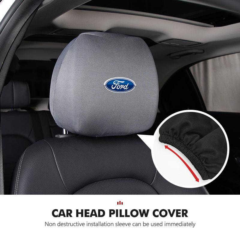 Car Seat Headrest Elastic Protective Pillow Protective Cover For Ford Escape Ecosport Fusion Explorer Expedition Taurus