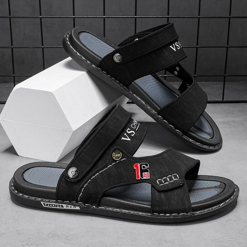 Fashion Men's Summer Genuine Leather Sandals Classic Roman Men Shoes Slippers Soft Comfortable Men Non-slip Walking Footwea