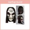 Premium Quality Halloween Black Long Hair Mask Full Head For Spooky Cosplay Parties