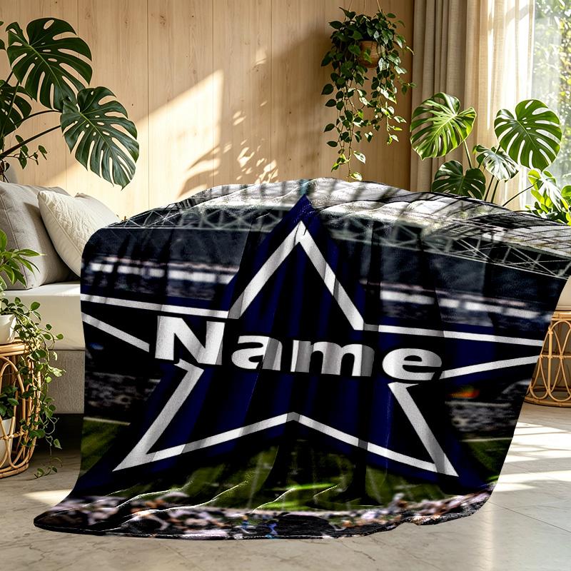 Custom Name Personalized Dallas Cowboys Print Blanket, Home Decor, Bedroom, Sofa, Camping, Couch, Gifts for Birthday ChristmasEnthusiasts
