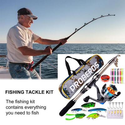 MUQZI Accessorio sportivo Kit di attrezzatura da pesca semplice Canne da spinning Leggere e antiscivolo