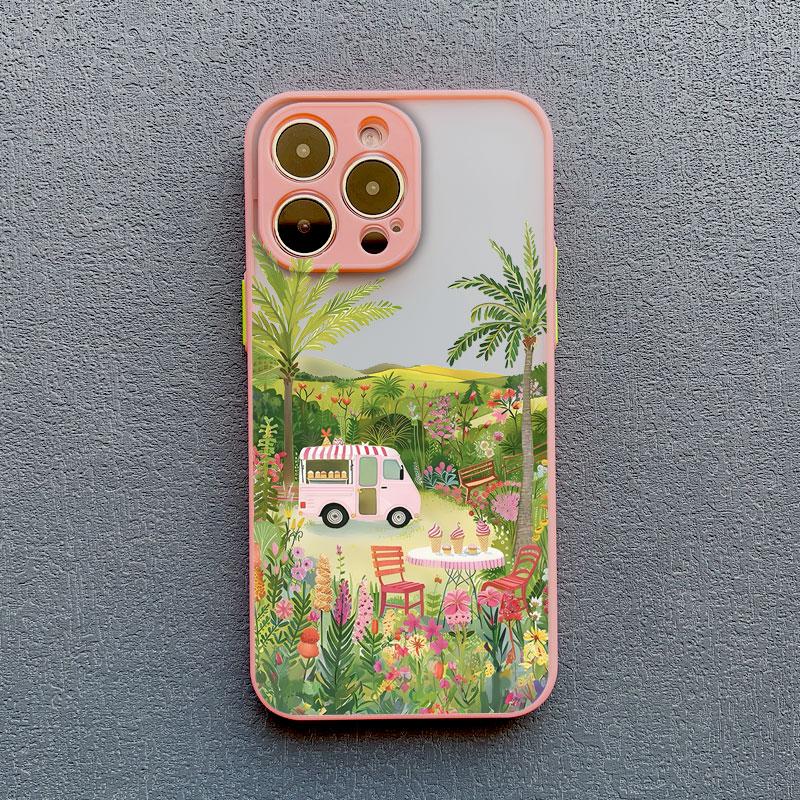 

Dessert Cart Coconut Palm Tree Phone Case for IPhone 15 14 Pro Max Plus 17 16 Pro Max 13 12 11 Mini Pro Max X XR XS SE2 Covers iPhone 12 mini