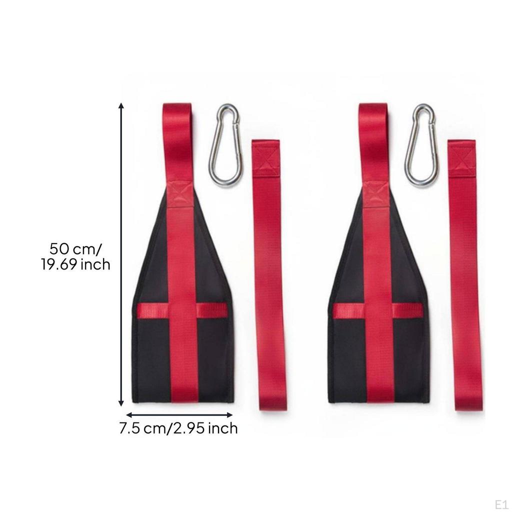 2 Pieces Hanging Ab Straps HeavyDuty Construction Pullup Bar Supports Solid Steel Carabiners