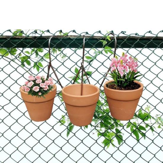 Terracotta Plant Pot Hangers Flowerpot Hooks for Clay Pots Stainless Steel Terracotta Pot Holder Plant Hanger for Fence Wall Outdoor Indoor Decor