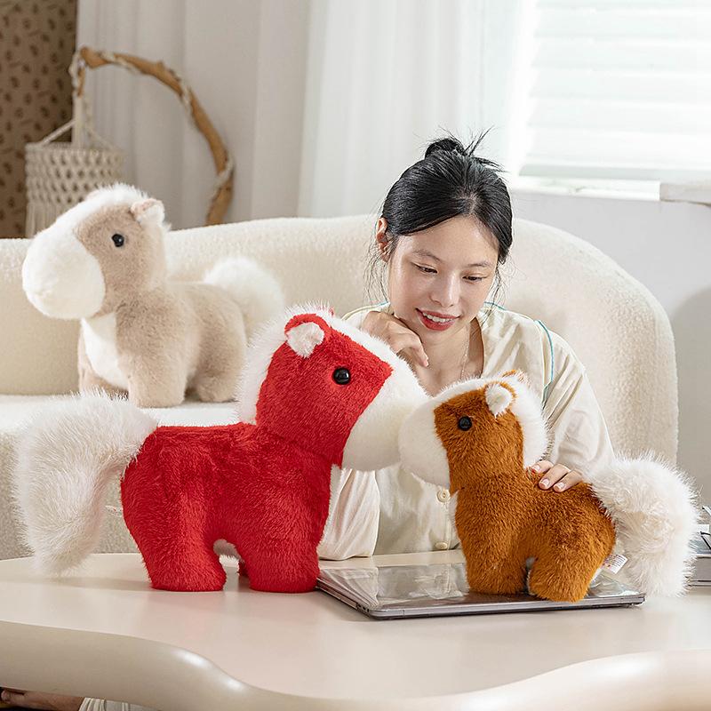 Cute Standing Pony Doll Plush Toy Zodiac Horse Doll Year Of The Horse Mascot Children'S Doll