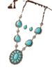 European & American Retro Turquoise Necklace and Earring Set