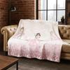 Cartoon Ballet Cute Girl Ballerina Flannel Blanket Soft Warm Blanket Throw Blanket for Bedroom Living Room Bed Travel Picnic Kid