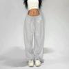 Trendige Damen-Sweatpants mit weitem Bein, Elastischer Bund mit Kordelzug, Entspannte Hose, Lässige Streetwear-Hose für den täglichen Gebrauch & zum Entspannen