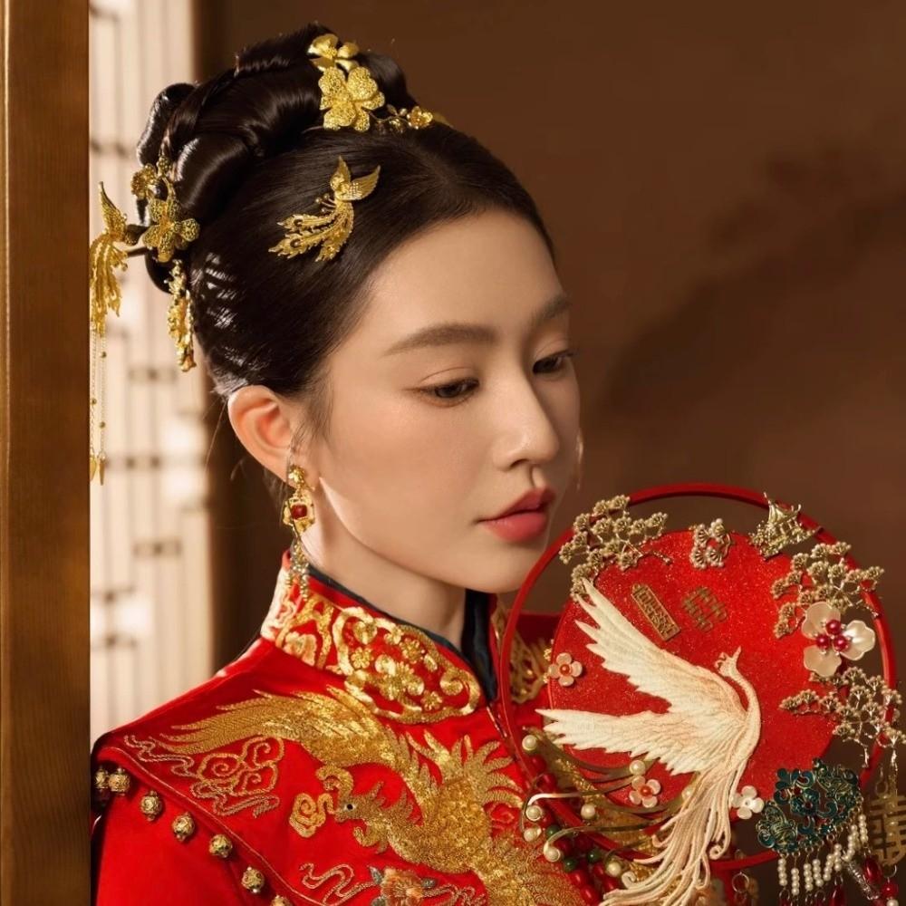 Ancient Style Tassel Hairpins Zinc Zinc Alloy Bridal Hair Ornament Phoenix Hairpin Set  Hanfu Accessories