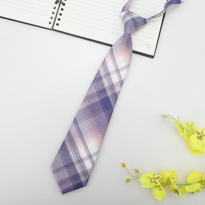 Jk Small Tie Female College Style Lazy Japanese Plaid Uniform Shirt Tie Student Ins Men'S And Women'S Short Styles Free Of Charge
