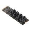 M.2 NVME To SATA Adapter Card Drive Free Plug and Play M2 KEYM NVME PCIE To 4 Port SATA3.0 Expansion Card