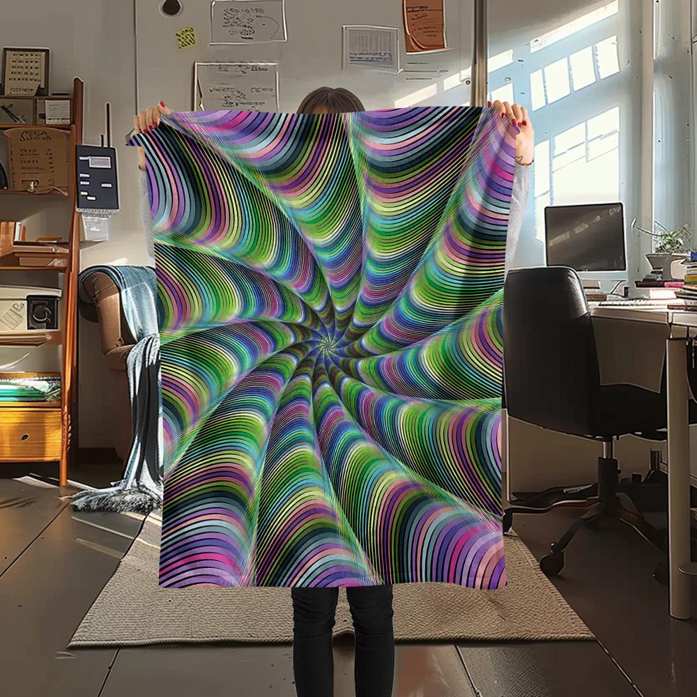 1Pc 3D Illusion Print Flannel Blanket, High Quality Comfortable for All Seasons, Home Decor, Warmth and Comfort, Perfect for Christmas Gifts