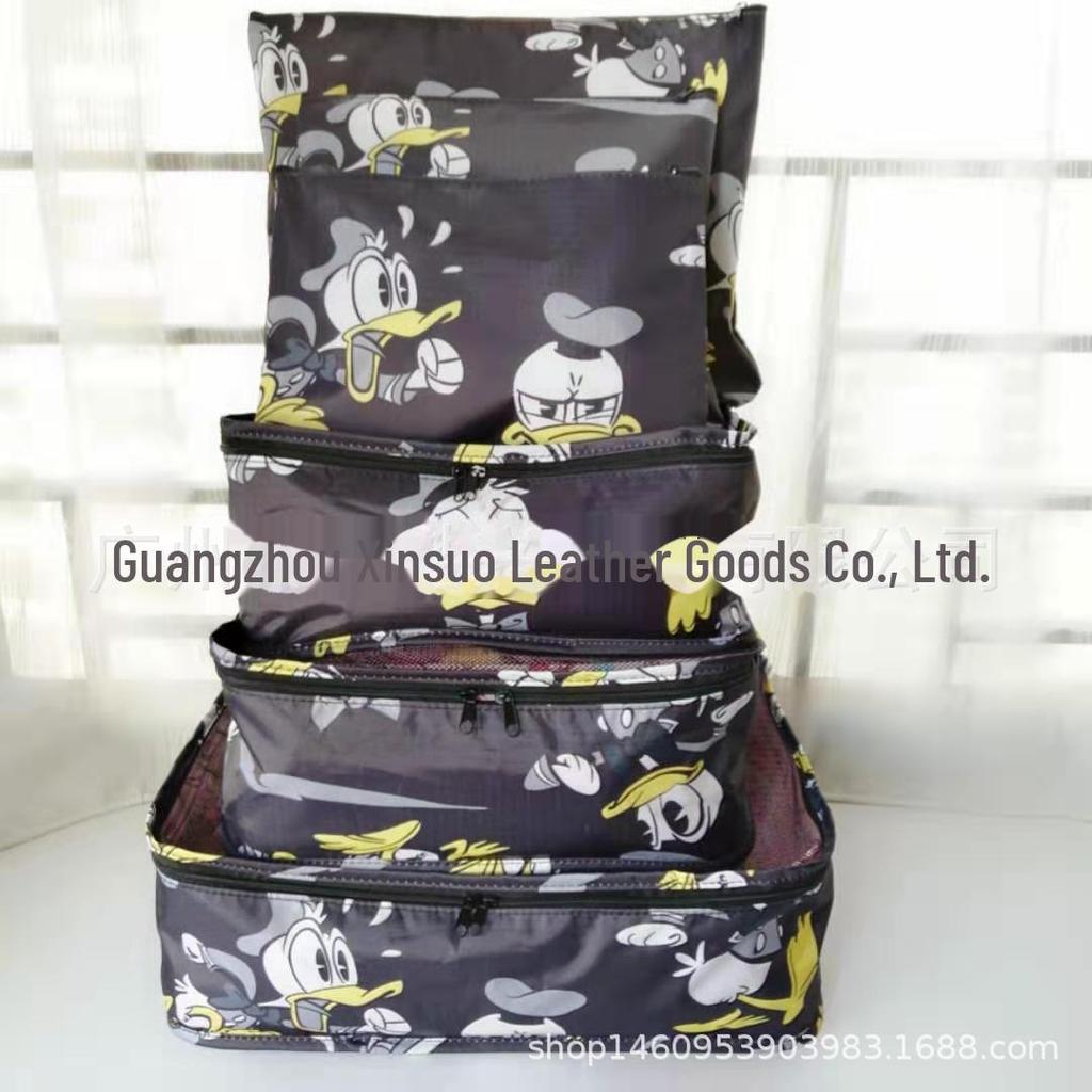 Cartoon Merlot Waterproof Cinnamon Pudding 6-Piece Travel Clothing Storage Set