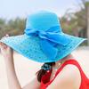 Summer Women Big Brim Straw Bow Hat Sun Fashion Wide Brim Floppy Panama Cap Outdoor Foldable Uv Protect Travel Femme Beach Hats