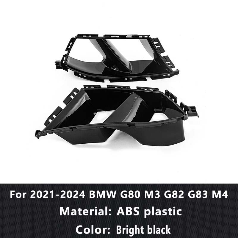 For BMW G80 G82 G83 M3 M4 2021-2024 Air Vent Cover Grille Gloss Black ABS Front Bumper Side Vents Decorative Spoiler Accessories Bright black