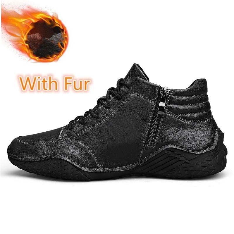 Fashion Genuine Leather Male Fashion Sneakers New High Quality Warm Winter Boots for Men 2024 All-match Men's Low Top Shoes Men's Shoes