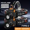 Rechargeable LED Headlights 3 Lighting Modes Adjustable Focal Length USB Suitable for Camping, Hunting, Fishing, Hiking, and Outdoor Exploration