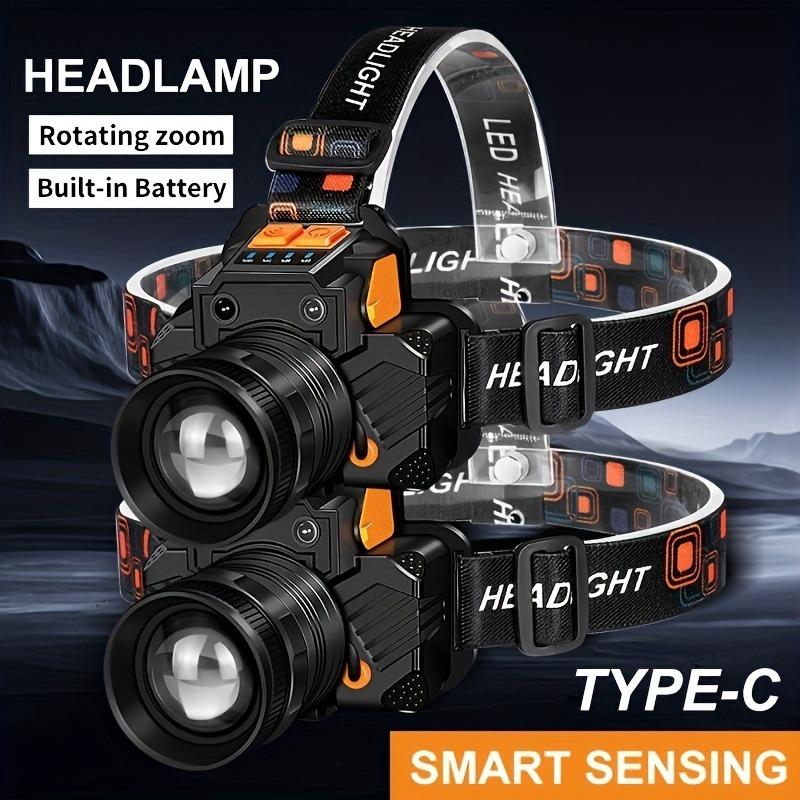 Rechargeable LED Headlights 3 Lighting Modes Adjustable Focal Length USB Suitable for Camping, Hunting, Fishing, Hiking, and Outdoor Exploration