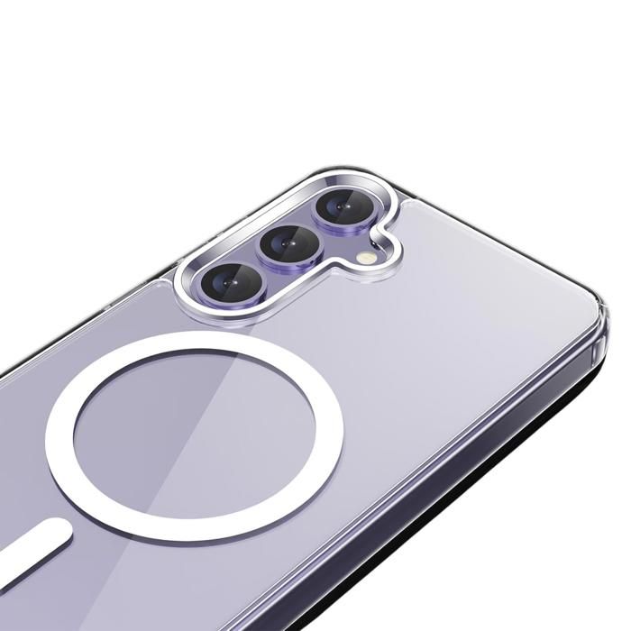 Coque - Phonillico® - Samsung Galaxy S24 - Silicone Transparent - Souple - Cercle magnétique intégré