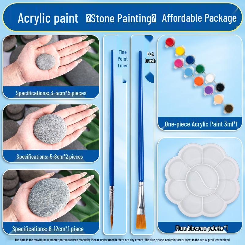 Hand-Painted Pebble Set for Kids - DIY Art & Craft Kit
