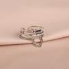 Foxanry Copper Color Multilayer Chain Rings For Women Couples Vintage Simple Creative Elegant Fashion Daily Party Jewelry Gifts