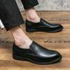 Men Black Dress Loafers Formal Leather Brown Business Shoes Tuxedo Wedding Blazers Saddle Shoes Plus Size