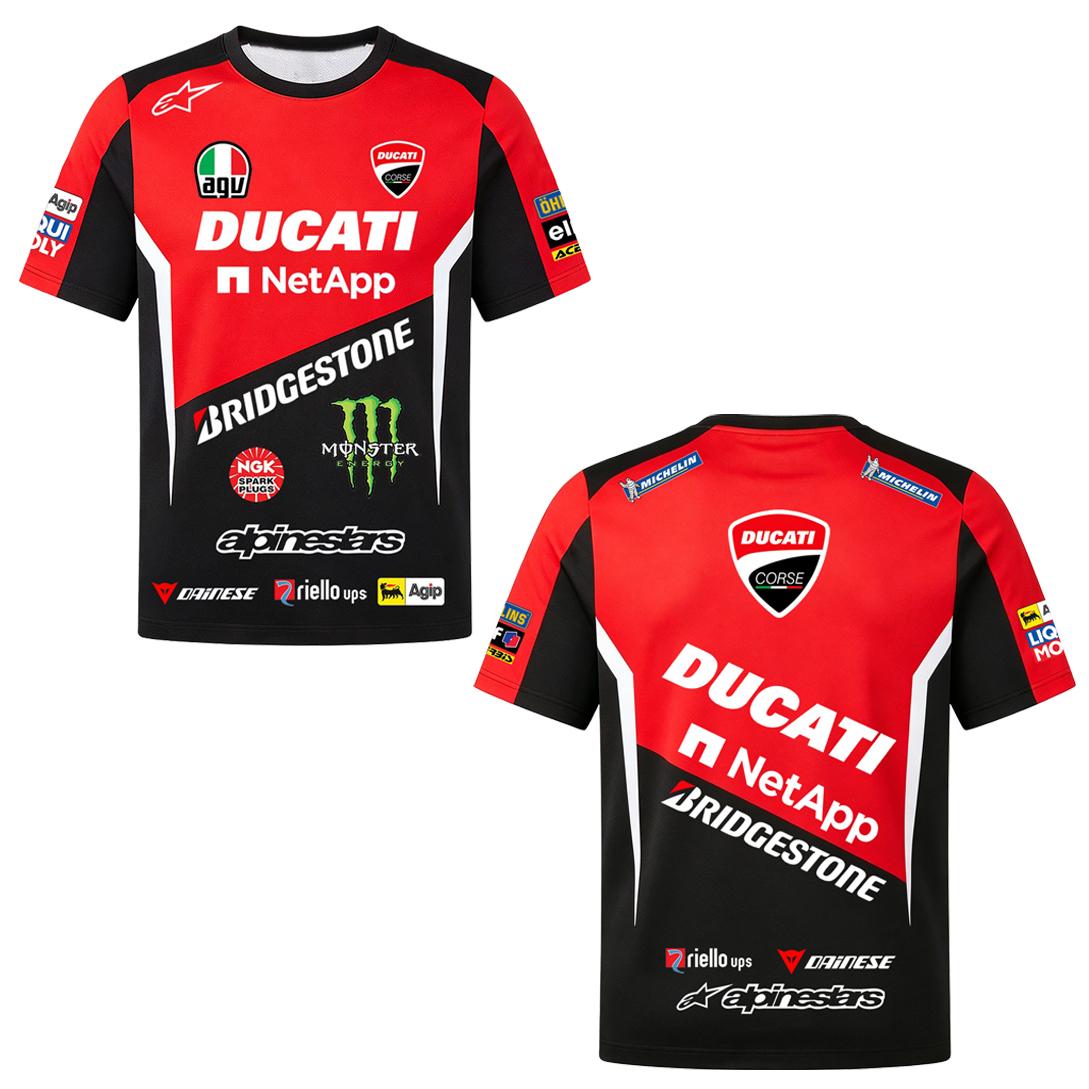 Ducati Heren  Corse Racing T-shirt Korte Mouw Motorfiets Team Jersey Ademend Sneldrogend Motorfiets Sport Tee S