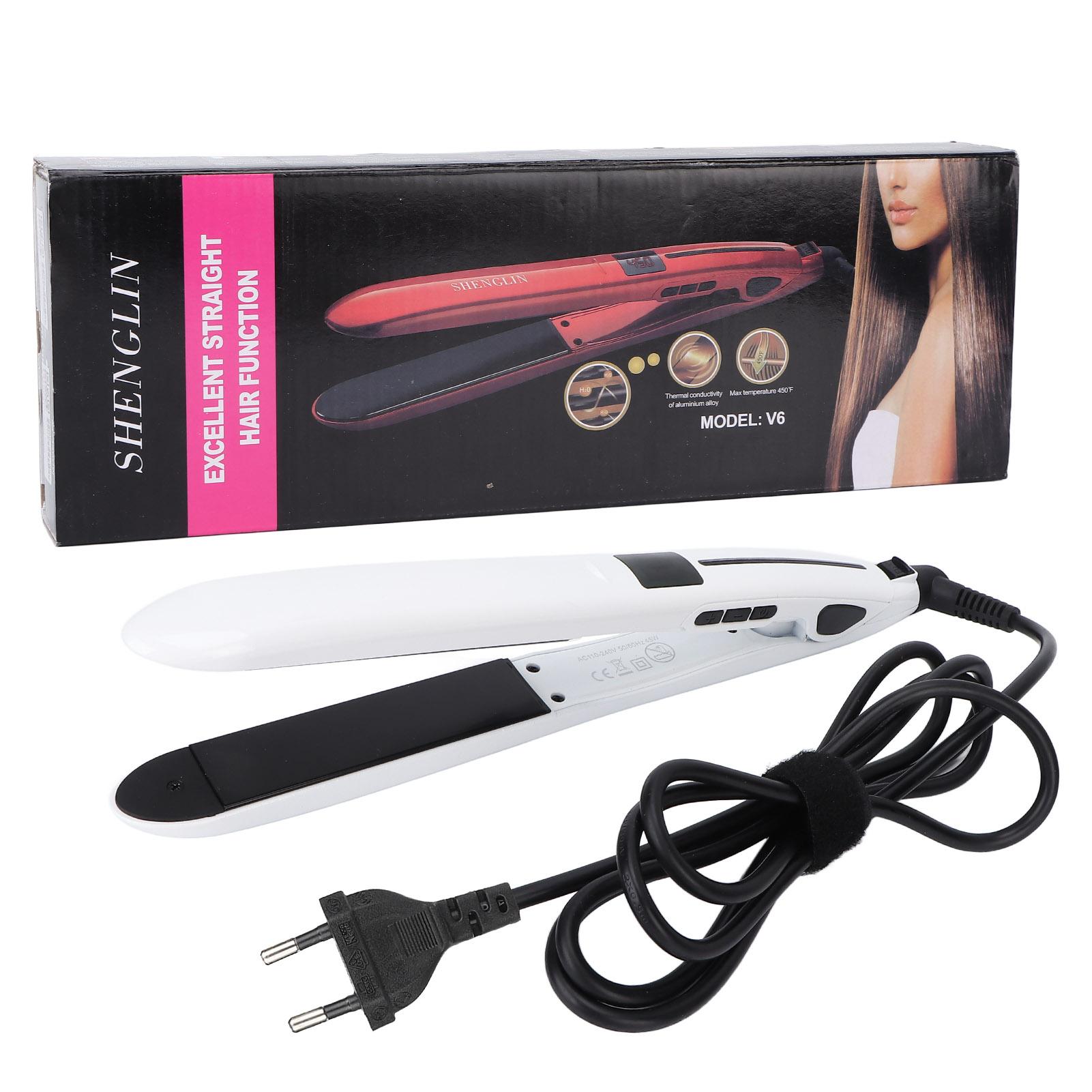Выпрямитель для волос с ЖК-дисплеем, регулируемой температурой, керамический выпрямитель для волос с утюгом, 110 В‑240 В EU Plug