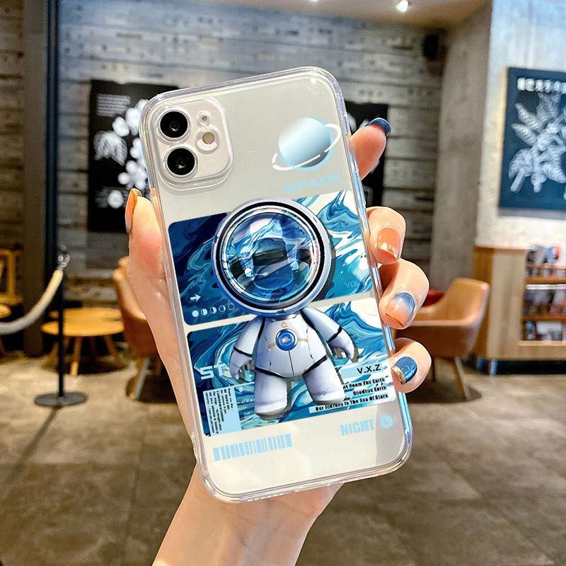 Przezroczyste etui do Apple iPhone 14 11 13 12 Pro 7 8 Plus XR X XS Max 6 6S 13Pro Silikonowe etui na telefon Mechaniczny astronauta Kosmos