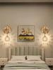 European Creative Peacock Wall Lamp Resin Crystal Lighting Decorative Dinning Living Background Bedroom Bracket Light