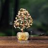 Natural Crystal Money Tree for Wealth & Prosperity - Decorative Ornament for Home, Office, or Desk