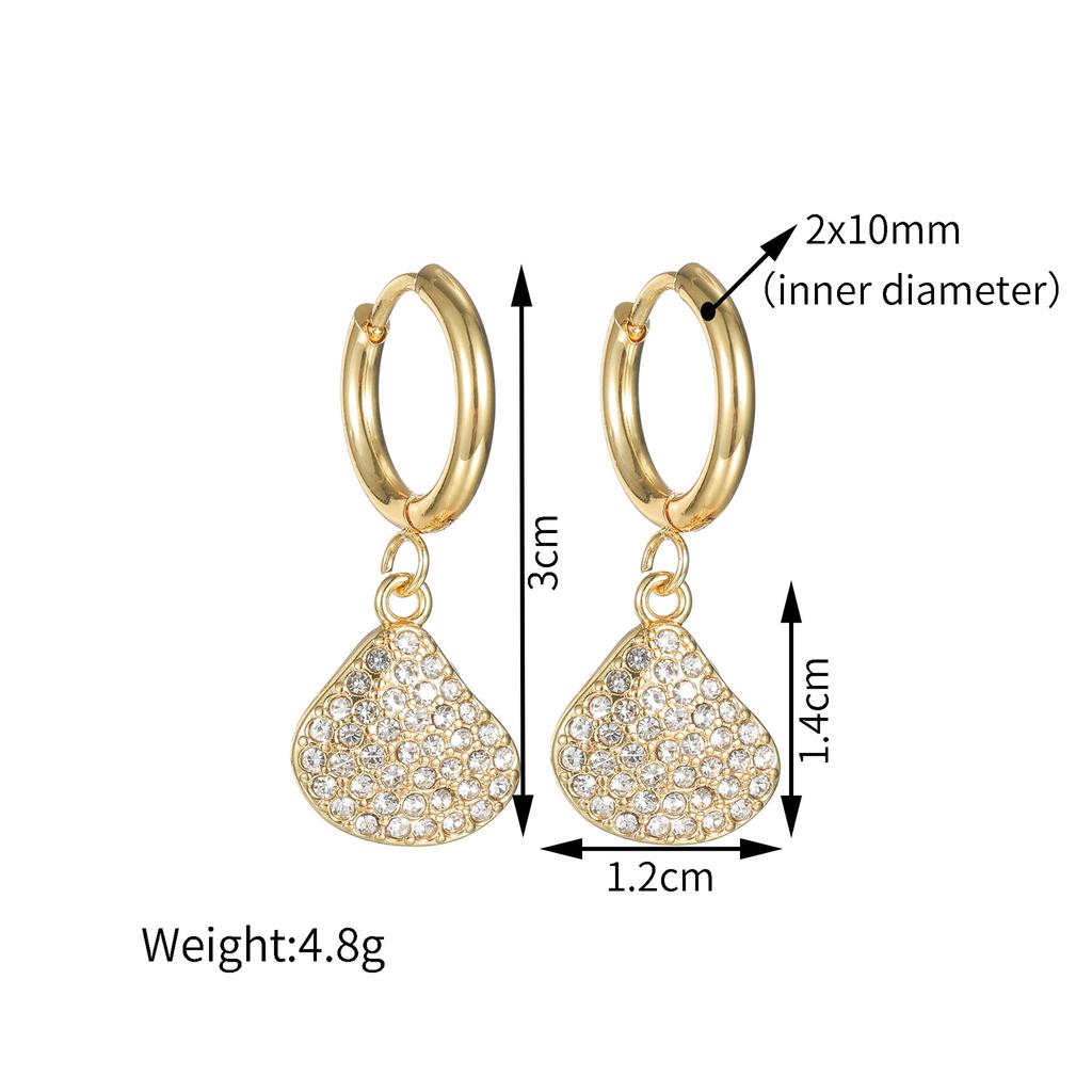 Atoztide Trendy Shiny Zircon Ocean Series Pendant Earring Women Stainless Steel Gold Color Multiple Styles Earring Jewelry Gift