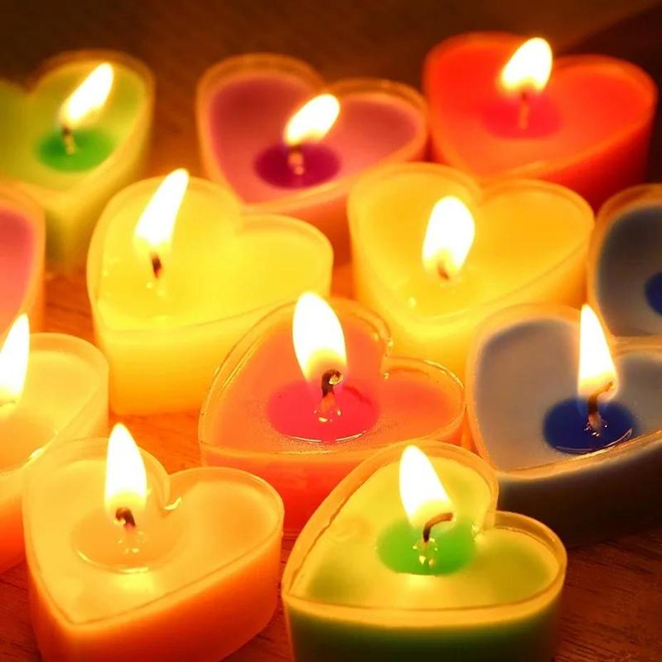 9 Pcs Creative Heart-shaped Candles/set Romantic Birthday Candles Lover Candles Dinner Proposal Scene Candles