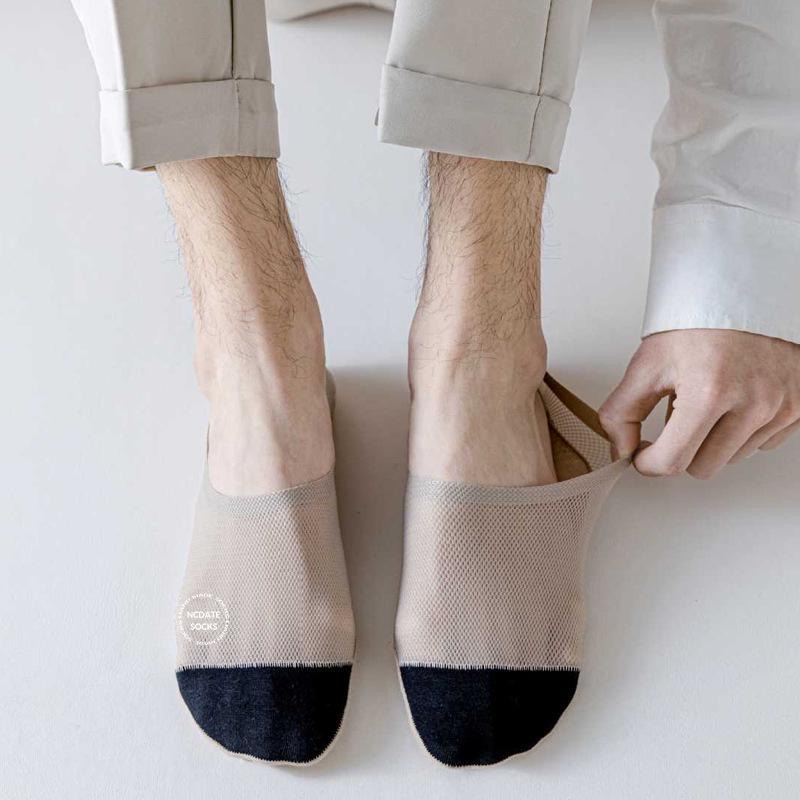 Men's Ice Silk Invisible No-Slip Mesh Socks: Breathable, Odor-Resistant & Sweat-Absorbing