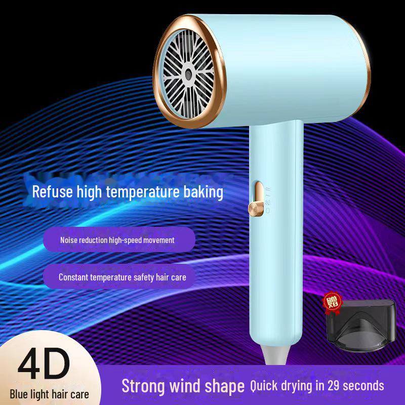 Foldable Negative Ion Hair Dryer with Blue Light for Home, Salon, and Dorm Use